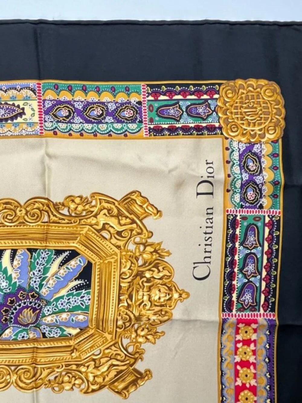Dior Silk Scarf Multicolor Vintage
